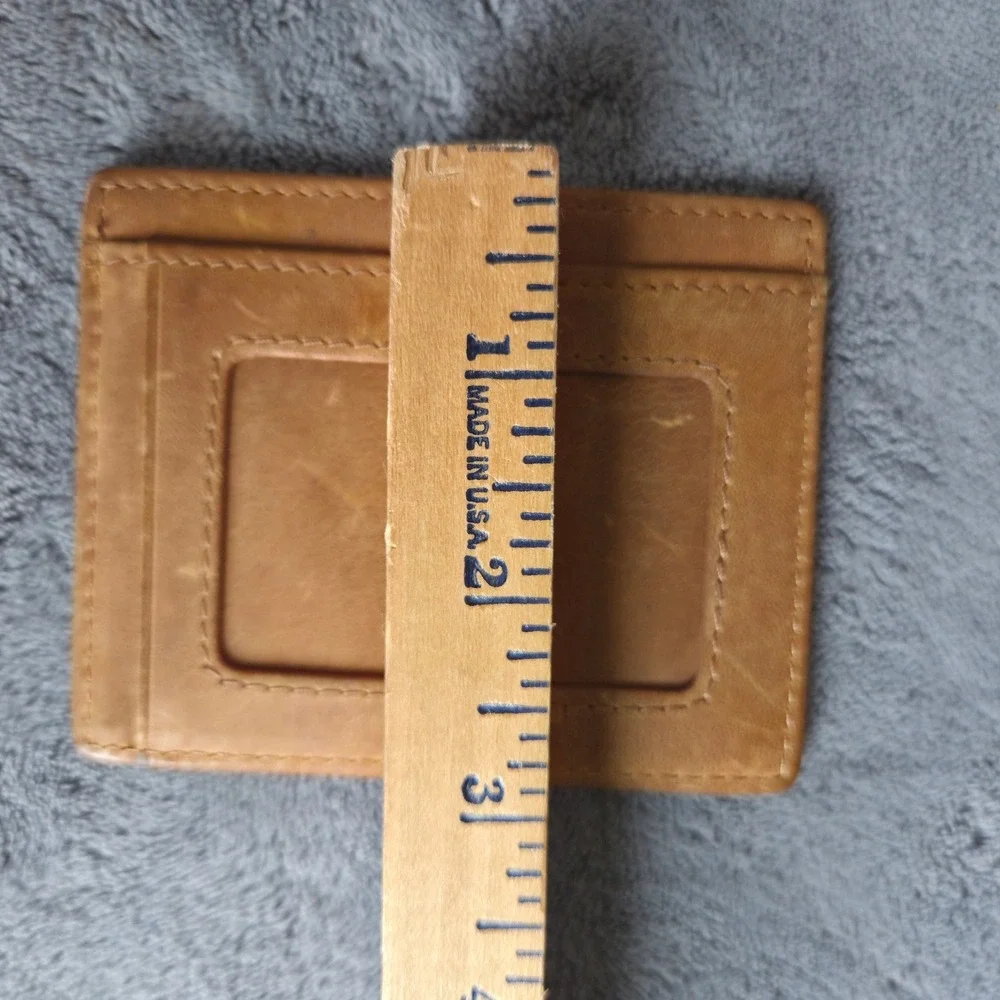 Andar Mens The Scout Slim Card Holder Wallet Tan Brown Full Grain Leather